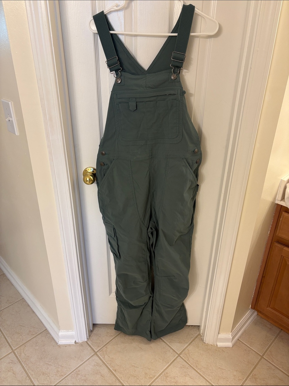 Duluth Trading Co. Olive Green Work/ Play Bib Overalls